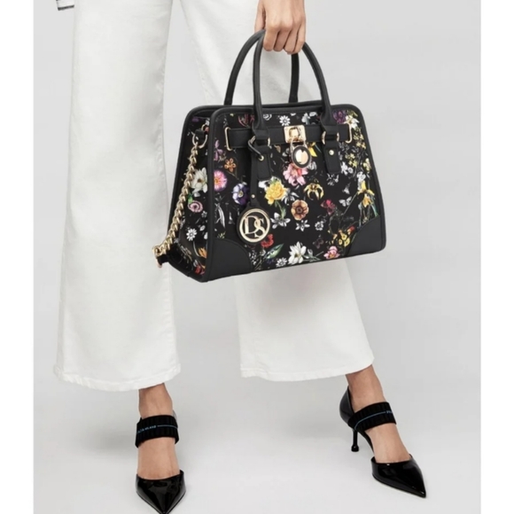 Matching Floral Satchel Handbag & Wallet Set by Dasein - Picture 7 of 12